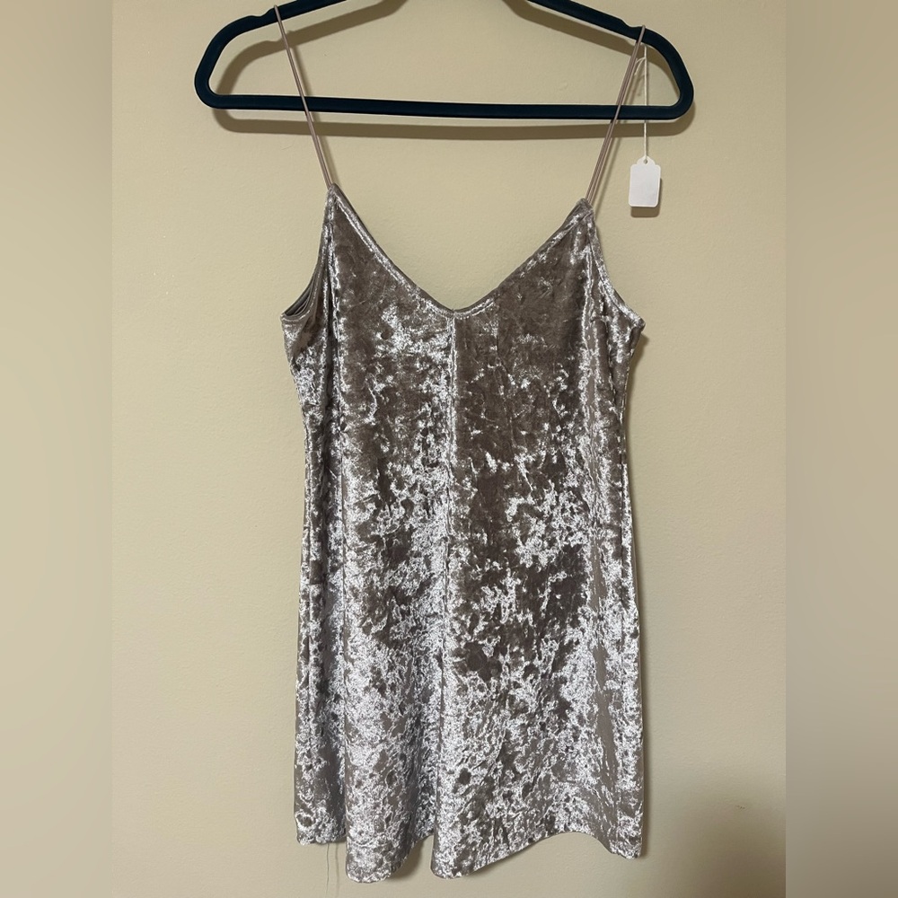 Champagne Velvet Micro-Mini Tank Dress